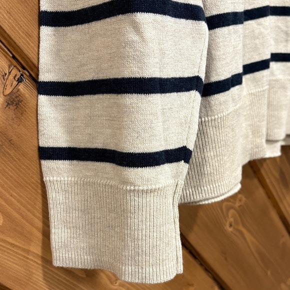 Men’s Old Navy Tan and Navy Striped Crew-Neck Sweater NWT - Picture 6 of 6